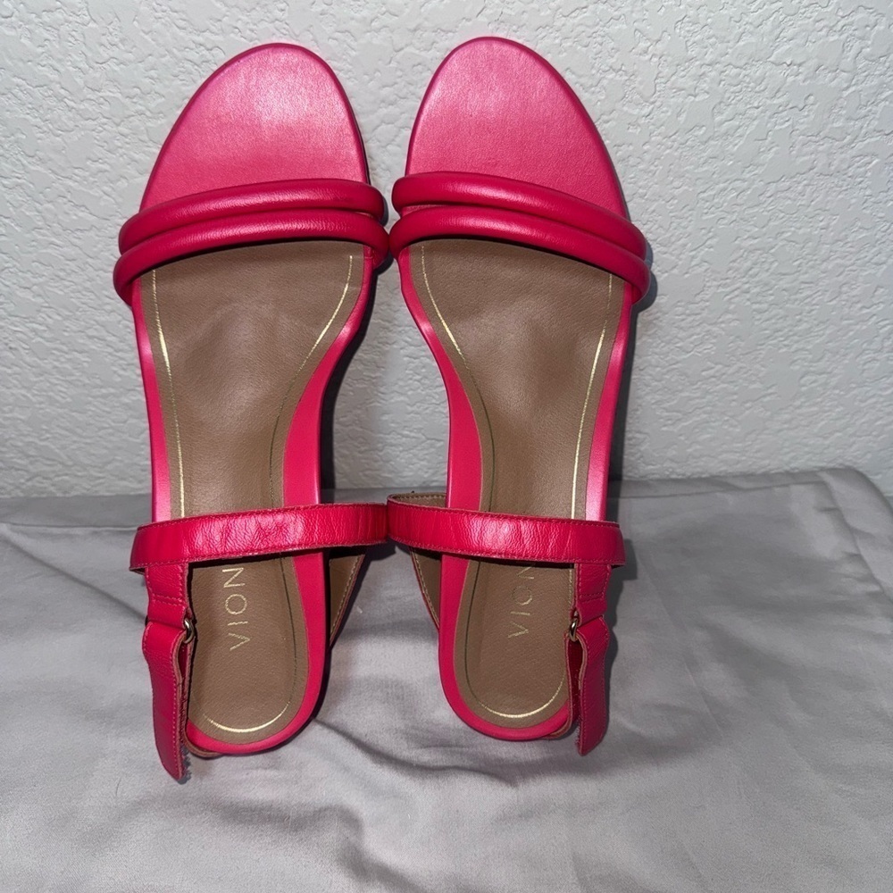 VIONIC Emmy Women's Size 9/EU 41 Coral Pink Orthotic Slingback 3" Wedge Sandals - Picture 2 of 11